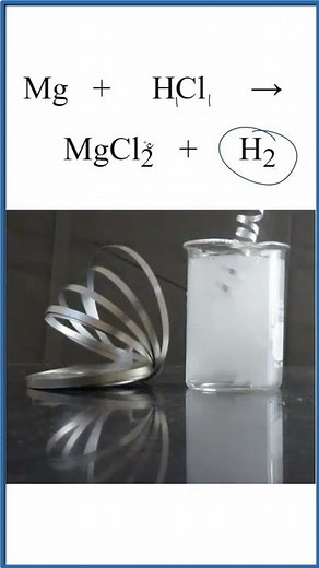 How to Balance Mg + HCl → MgCl2 + H2 (Single Displacement) #shorts