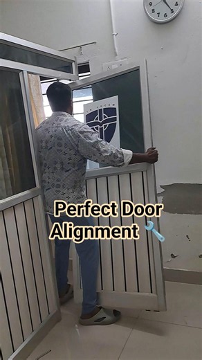 Aluminium Office Partition Door Setting 🔧 #shorts #DoorSetting #OfficePartition #GlassPartition