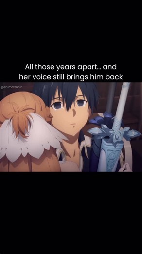 Anime Ronin | Explore Anime Content on Instagram: "Follow @animexronin ❤️ Seeing Kirito react to Asuna after everything he’s been through just hits different every single time. Music: Young and Beautiful – Lana Del Rey (edit audio - haneditx) (sao, sword art online, sao underworld, war of underworld, sao alicization, kirito asuna, kirisuna, asuna x kirito, asuna underworld dive, kirito coma scene, kirito reacts to asuna, sao reunion scene, sao emotional edit, sao sad edit, sao love scene, anime 