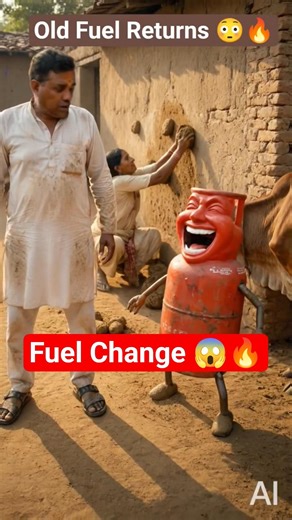 Back to Old Fuel 😱🔥 AI Hero Deepak Shock Cow Dung vs LPG | War Impact | 😂 #OldFuel #LPGCrisis
