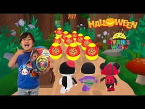 Tag with Ryan - Hero Combo Panda vs Ryan the Clown vs Dark Titan !