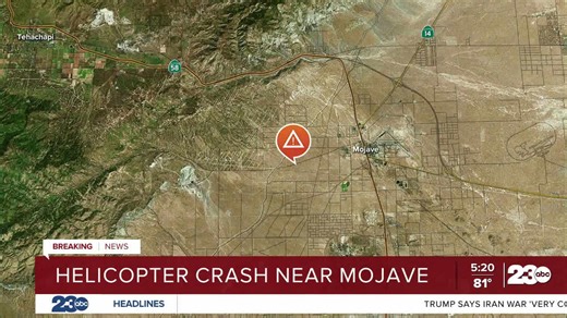 Helicopter crashes near Mojave; road closures in effect
