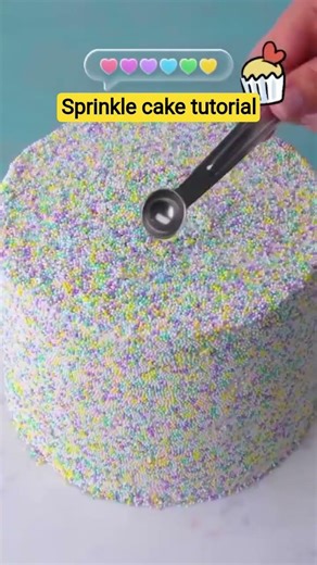 The most satisfying sprinkle cake decoration!🧁✨ #cakeart #oddlysatisfying #baking