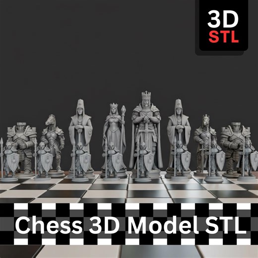 Medieval Chess Set 3D Model STL | Fantasy Tabletop Game Pieces (digital Download) - Etsy Canada