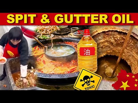 CHINESE GUTTER OIL TAKING OUT FROM THE SEWER CAUGHT ON CAMERA WATCH OUT! #gutter oil #dangerousfood