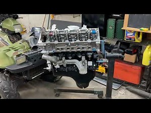 2001 Ford F`250 5.4 Engine Swap Set-up and Engine Install Part 9