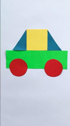 How to make a car using basic shapes for kids #kindergarten #craft #activites #ideas #kids #teacher