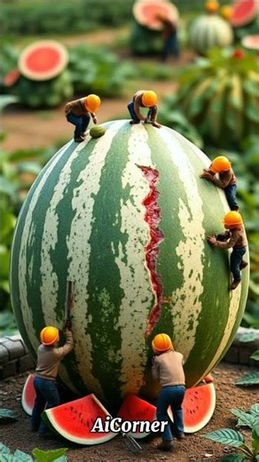 Massive Fruit Opened, Strange Inside #shorts #watermelon #ai