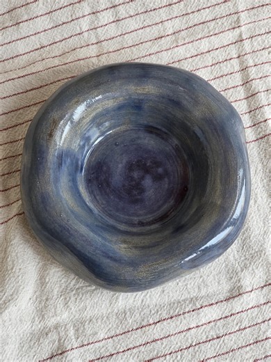 Large Handmade Blue Bubble Plate With Dimples - Ceramic Serving Bowl - Etsy