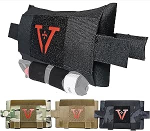 2-in-1 Med Kit Med Pouch with Tourniquet Holder, Tactical Small First Aid Pouch IFAK Pouch Compact Med Pouch EDC Bag MOLLE Belt Micro Trauma Kit Pouch (Black)