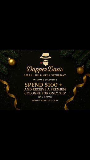 Small Business Saturday is almost here, Gentlemen! Step into Dapper Dan’s—where holiday grooming and timeless gifts come together. Whether you’re treating yourself or shopping for someone special… this is where the gentlemen’s holiday begins. 🎁 The perfect gift🎄The perfect scent 🎅The perfect time to shop small — Dapper Dan's 📍 9 N. Main St., Eureka Springs ⏰ Thurs–Sat | 10AM–6PM ✨️ Exclusive holiday picks waiting in-store✨️ #DapperDans #dapperdansgentlemensshoppe #SmallBusinessSaturday #Shop