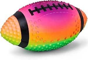 Shindel Practice Football - 9-Inch Neon Colored Rubber Inflatable Air Filled Ball With Good Gripping Control for Kids Practice, Pool, Playground, Medium