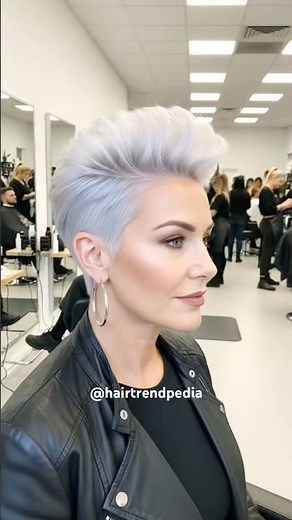Edgy & Glam: Spiky Platinum Pixie With Undercut Lookbook! #hairstyle #haircut