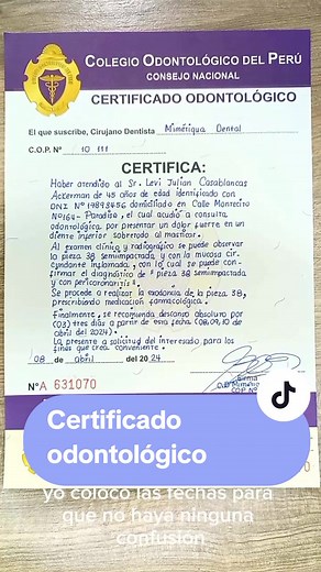 Cómo crear un certificado odontológico correctamente
