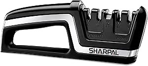 SHARPAL 104N 5-in-1 Professional Knife & Scissors Sharpener, Sharpening Tool for Straight & Serrated Blades, Repairs & Hones Euro/American & Asian Knives, Fast Scissor Sharpening
