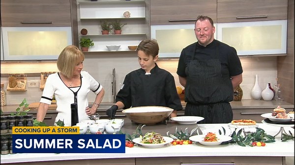 11-year-old Duke Rancic shares family favorite Giuliana Italian Salad recipe on Cooking Up a Storm
