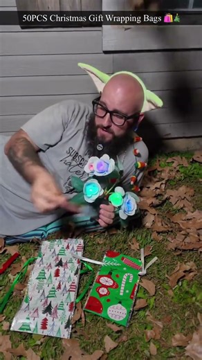 50PCS Christmas Gift Bags: Simplify Your Holiday Wrapping 🎁🎄 #Christmas2023 #GiftIdeas