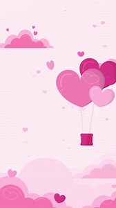 Download Animated Valentines Day Sky Balloons Vertical Background B for free