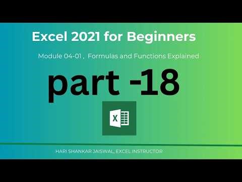 Excel Beginner Tutorial part 18 | Excel Formulas & Functions Explained | SUM, Operators, and BODMAS