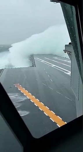 Giant Wave EXPLODES Over Carrier Bow — Bridge POV Looks Unreal 🌊⚡