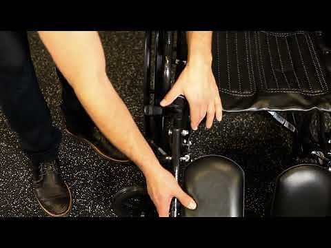 Wheelchair - installing the elevating leg rest close up