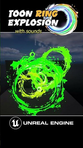 Stylized Ring Explosion Niagara effect with sounds in Unreal Engine