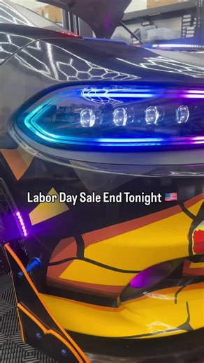 🇺🇸 LABOR DAY SALE IS LIVE 🇺🇸 Today only — save BIG on RGB Halo Kits lighting upgrades 🔥 Headlights, halos, DRLs, underglow, wheel lights & more. Don’t wait — the sale ends tonight! ⏰ Shop now and SAVE 💸 #RGBHaloKits #LaborDaySale #CarLighting #RGBLights #CustomCars