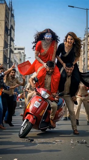 🔥 “Police vs Witch & Zombie: Unexpected Twist on the Scooty!” |#zombie #shorts #viral #ai #aestheic