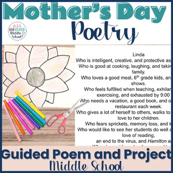 Mother's Day Activity | Gift, Poetry & Craft Project | Middle School | Printable