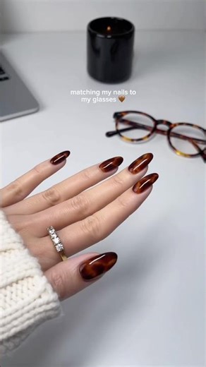 A little nail inspiration for your next set 🤎☕️✨ Frames: Theory #Eyebuydirect #Nails #Manicure