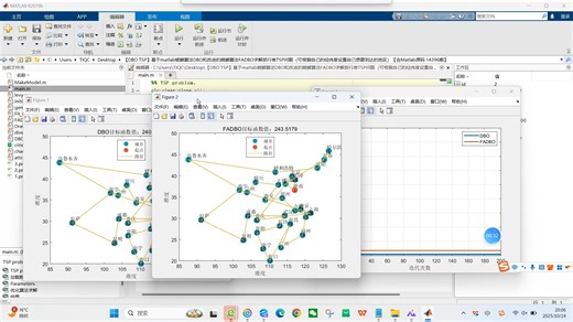 【DBO TSP】基于matlab蜣螂算法DBO和改进的蜣螂算法FADBO求解旅行商TSP问题（可根据自己的经纬度设置自己想要到达的地区）【含Matlab源码