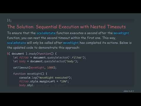 Resolving the Issue of Simultaneous JavaScript Timeouts for Smooth Animations