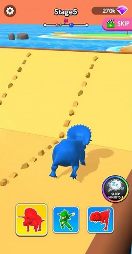 🎮 Dino Ninja Race Stage 🦖👑 #shorts #mobilegame #trex