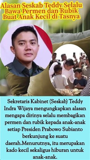 Seskab Teddy selalu bawa permen dan rubrik untuk anak anak #beritaterkini #kabarterbaru #motivasi