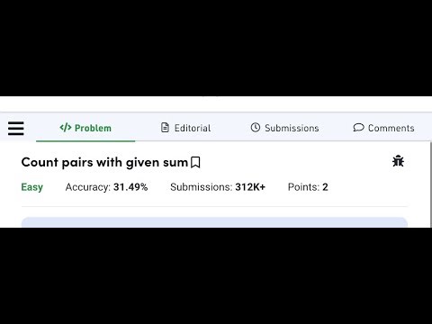 Geeks for geeks: Count pairs with given sum