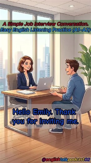 A Simple Job Interview Conversation | Easy English Listening Practice (A1–A2)#LearnEnglish #EnglishSpeakingPractice #usa #DailyEnglish #englishtalkpodcast02 #english #unitedstates #usa🇺🇸 #job#EnglishConversation