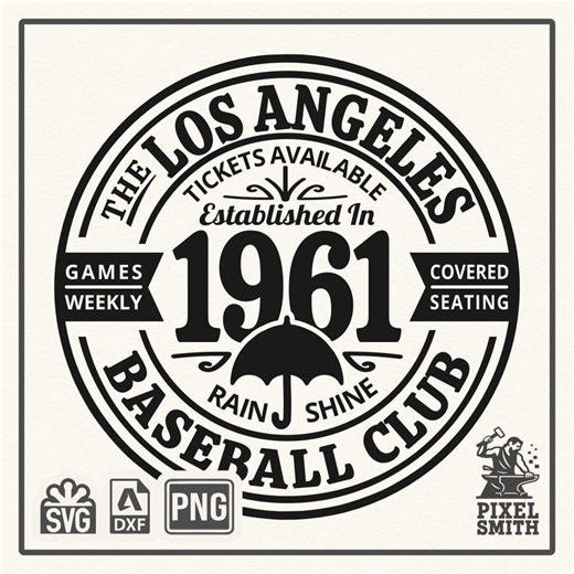 Los Angeles Baseball Club EST 1961 SVG Classic Vinyl Cutting File - Etsy