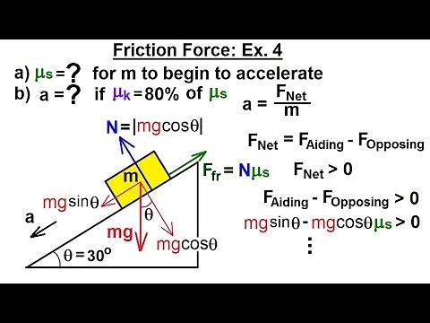 Physics 4.6 Friction (10 of 14) Friction Force on a Slanted Surface: Ex. 4