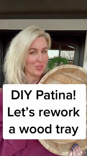 DIY Patina Wood Tray Makeover