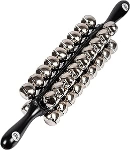 Sleigh Bells with Authentic Steel Jingles for Bright Sounds — for Holidays, Christmas Caroling, and Musical Performance — TWO-YEAR WARRANTY