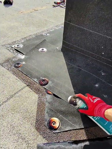 How to torchdown roofing materials to BUR A/C Mechanical Curb - Flat Roof Repair - Part 1