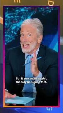 Jon Stewart DESTROYS Trump’s “Signature”—“That Says David Hasselhoff!” #shorts