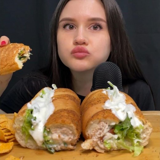 ASMR SUBWAY MUKBANG | EATING FOOTLONG SANDWICH #asmr #mukbang #subway