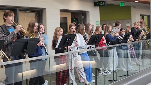 Our KMS band brought the holiday spirit to life with a fun flash mob performance featuring Sleigh Ride! Grab a cup of cocoa and enjoy this joyful moment that highlights the talent, energy, and holiday spirit of our band students. 🎺🥁🎷👏 Thank you to our talented band members and Mrs. Holmes for spreading so much joy. #ksdpride | Kewaskum School District