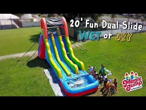 20' Fun Dual Wet or Dry Slide | Inflatable Water Slide | Magic Jump, Inc.