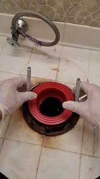 How to replace a wax ring on a toilet. #toiletrepair #plumbinghacks #korky