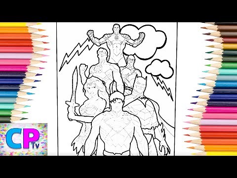 Justice League Coloring Pages ,Wonderwoman, Superman,Batman,Green Lantern,Flash,Cyborg Coloring