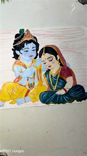 Radha Krishna Painting: Step by Step Tutorial for Beginners 🎨 #shorts #painting