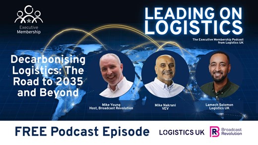Decarbonising Logistics: The Road to 2035 and Beyond! Host Mike Young, Head of News at Broadcast Revolution, is joined by guests Lamech Solomon, Head of Decarbonisation Policy at Logistics UK, and Mike Nakrani CEO of VEV, in this fascinating episode of Leading on Logistics, the Executive Membership Podcast from Logistics UK. The discussion revolves around the decarbonisation challenge facing logistics, and the role of the energy infrastructure. Solomon spoke about the government’s changing polic