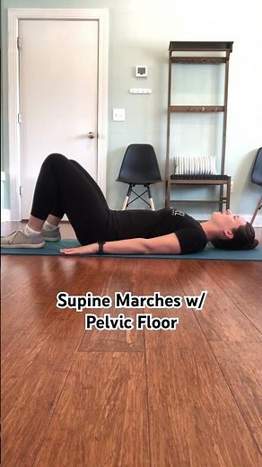 Supine marches with pelvic floor and TA contraction